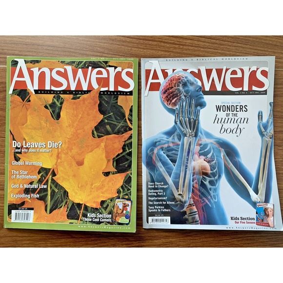 Other - Answers Magazine Answers In Genesis Creation Science Homeschool Bible LOT of 2